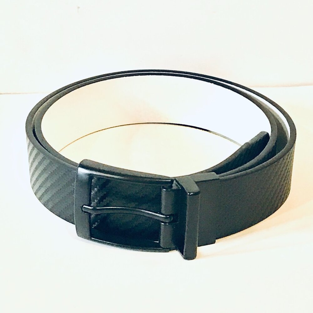 Men's Black Faux Leather Belt Size 32